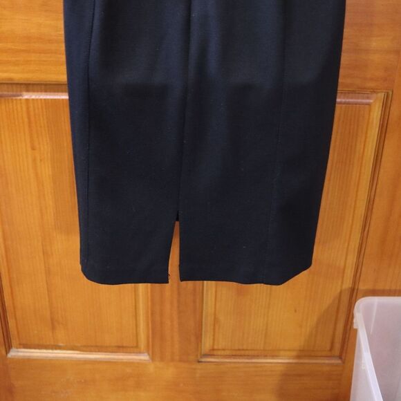 Kay Ungar Black Sheath Tie Front Business Casual Corporate Goth Dress 10 - Picture 8 of 13